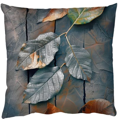 Sierkussens - Kussentjes Woonkamer - 50x50 cm - Bladeren - Herfst - Grijs - Natuur