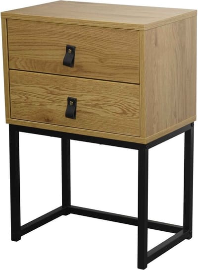 Nachtkastjes met 2 lades - zwart/oak 11627 Casame