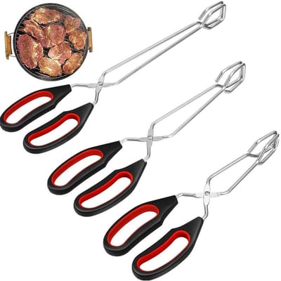 Allecto - Kook- en Baktang Set - Antislip Handgrepen - 3 Stuks - Hittebestendig - Schaar voor Voedsel - Ideaal voor Barbecue