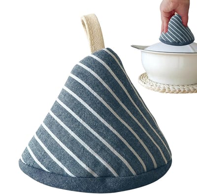 Geïsoleerde pot deksel Grip, Geïsoleerde Pot Knob Protector, Katoen Handle Driehoek Sleeve, Iron Skillet Cover voor Pan en Enamel, 12 x 9 cm, Lichtgewicht Design