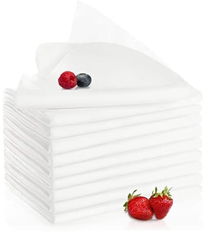 10x Herbruikbare Fijngeweven Doeken - Kaasdoek, Pasdoek en Knoedeldoek voor Keuken - Hoge Scheurvastheid, Witte Kleur, Ideaal voor Zelfgemaakte Gerechten