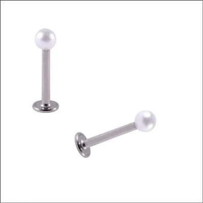 Aramat Jewels | Piercings | RVS Parel Helix Piercing Wit 3mm 8x1.2mm - Tragus Labret | | | |3mm | Staal | Volwassenen | Verkleurd niet