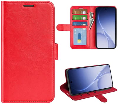 MobyDefend Hoesje - Geschikt voor Oppo Reno15 - Wallet Book Case (Sluiting Achterkant) - Rood