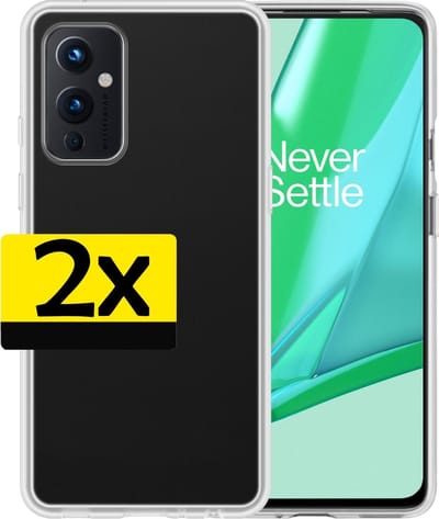 Hoesje - 2 Stuks - Geschikt voor OnePlus 9 - Sterk & Shockproof - Case Siliconen - Back Cover - Telefoon Hoes - Telefoonhoesjes - Transparant