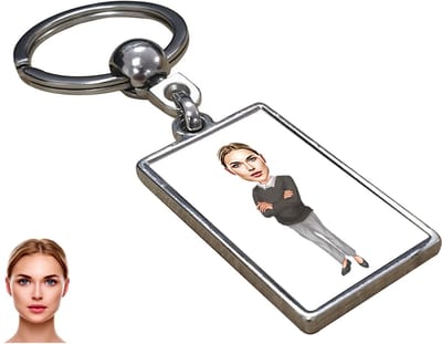 Moeder Karikatuur - Karikatuur Sleutelhanger met Jouw Foto - Sleutelhanger - Cadeau - Verjaardag - Kerst - Kado - Valentijn - Moederdag - Moederdag cadeautje - Moederdag cadeau voor mama - Gepersonaliseerd Cadeau