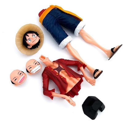 Figurine Anime One Piece Luffy Souriant Confiant Visage Changeant Trois Formes Figurine d'Action Poupée Modèle PVC Jouets Collection Cadeaux