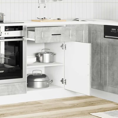vidaXL - Onderkast - "Porto" - bewerkt - hout - betongrijs
