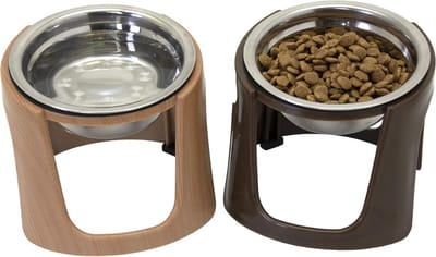 Verhoogde Voerbakken - Huisdier voerstation - Comfortabel voeren - Natuurlijke eethouding - 236 ml - Bruin