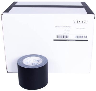TD47 Professional Gaffa Tape 100mm x 25m Mat Zwart (Doos 12 Rollen)