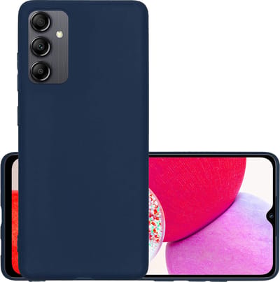 Hoesje - Geschikt voor Samsung Galaxy A14 - Sterk & Shockproof - Hoes Cover - Siliconen Case - Donkerblauw