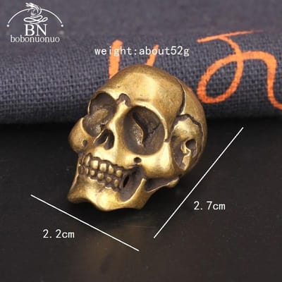 Massieve Zware Messing Schedel Hoofd Beeldjes Tafelornament Decoraties Koper Punk Hip Hop Huisgebruik Decoraties Accessoires Brons Miniaturen brown