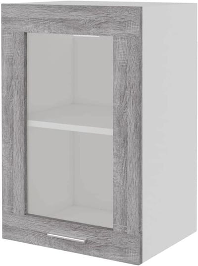 Hangkast met deur - Wandkast keuken - Keuken organiseren - Glazen deur - 40 x 31 x 60 cm