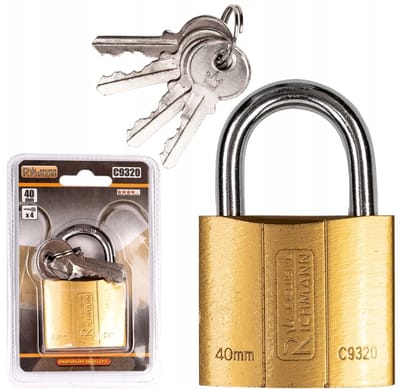Gouden Stalen Hangslot 40mm met 4 Sleutels - Robuust en Duurzaam