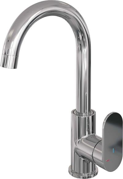 Brauer Chrome Edition Wastafelmengkraan opbouw - hoog - draaibaar - ronde uitloop - model C - chroom