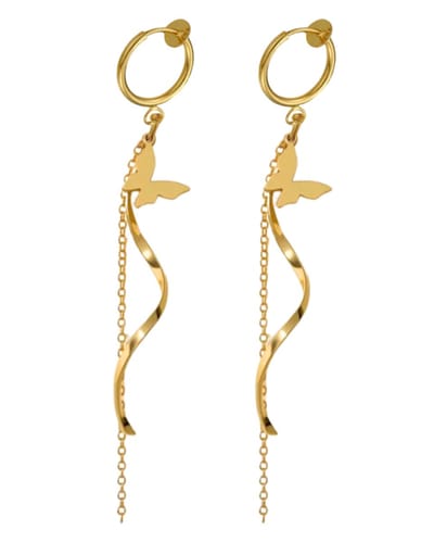 Klem oorbellen -draai -vlinder -goudkleur- geen gaatje- Charme Bijoux