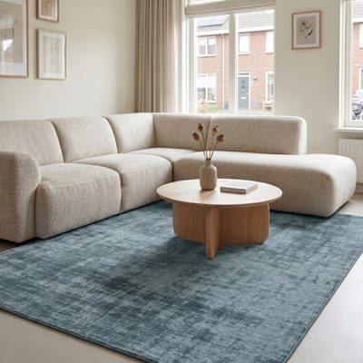DÉJA Living Vloerkleed 155x230cm - Laagpolig Lichtblauw Stof - Ruma