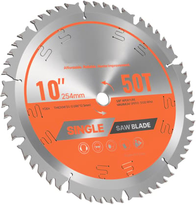 Cirkelzaagblad, 254mm Diameter, 50 Precisie Legeringsstaaltanden, 15,875mm Schaft, Gladde Afwerking, Houtsnijblad voor Cirkelzaag, Met Warmteluchten voor Geluidsreductie, Geschikt voor Multiplex, Osb en Hardhout