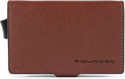 PIQUADRO Kaarthoes B3 Double Compact Wallet Cuoio Bruine
