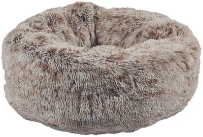 Hondenmand Donut Croci - Bicolor Pluche Beige - 70x70x25 cm, Wasbaar, Verhoogde Randen
