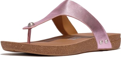 FitFlop FitFlop Iqushion Metallic-Leather Toe-Post Sandals PAARS - Maat 36