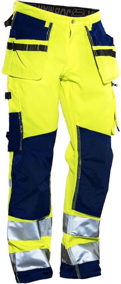 Jobman 2222 Hi-Vis Trousers Star HP 65222207 - Geel/Navy - C52
