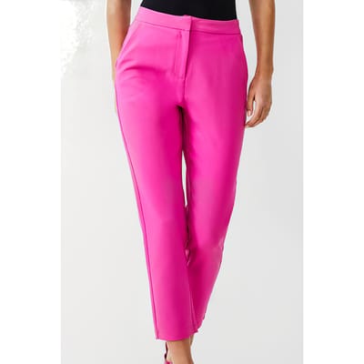 French Connection Tailored Tapered Ankle Trouser Wild Rosa Size: 8 | Straight Pants Outlet | Dames | Roze