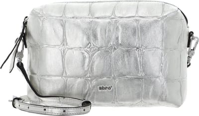 abro Schoudertas Leather Coccobello Metal Crossbody Bag Kaia White / Whitegold Zilverkleurig