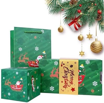 Jojoy - Geschenkdoos - Explosion Box - Jack in the Box - Cadeaudoos - Verjaardagscadeau - Kerstcadeau - Groen - CASHMAS