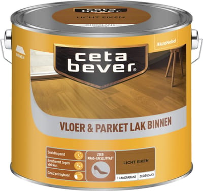 Cetabever - Vloer- & Parketlak Transparant - Licht Eiken - 2,5 L