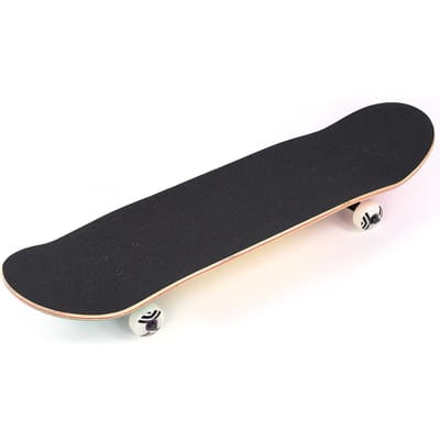Vier Lichtgevende Wielen Dubbel Gebogen Skateboard Weg Longboard Glijplank voor Kinderen Beginner beige