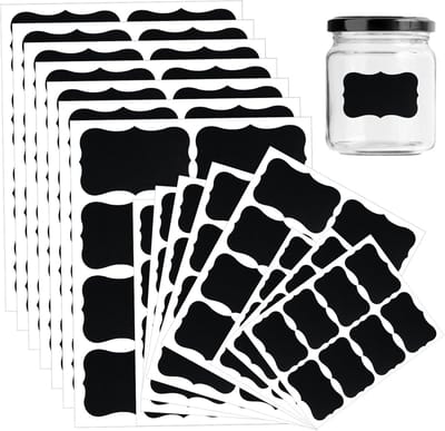Pack van 120 Waterdichte Zelfklevende Labels voor Glazen, Keuken en Specerijpotten - Verwijderbare Bordlabels in Zwart