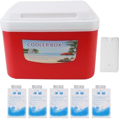 5L Koelbox Draagbare Insuline Koelbox Thuis Kamperen Draagbare Gekoelde Voedselkoeler Rood gray