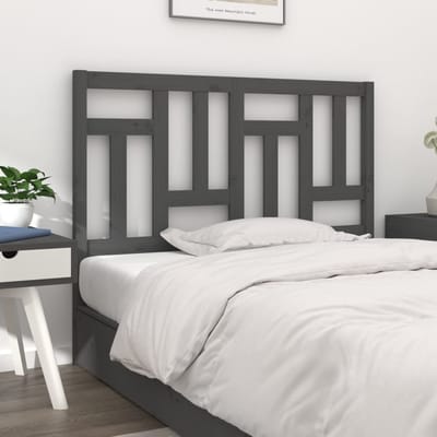 vidaXL - Hoofdbord - 125,5x4x100 - cm - massief - grenenhout - grijs