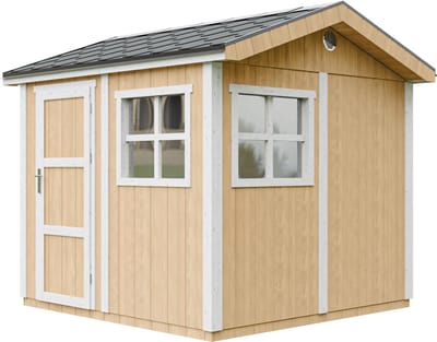 Timbela M913-HARVEST HONEY - LP SmartSide Tuinhuis op houtbasis - 5,9 m² - 250x294xH252 cm - met vloer en verf