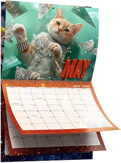 Wandkalender - Maandplanner Katten - Planning Organiseren - Grappige Illustraties - 28.5 x 21 cm - Meerdere kleuren