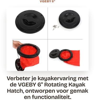 Dailygoods- Kajakluik Rotatie 6" - Hoogwaardige Materialen - Lichtgewicht - Impactbestendig - Corrosiebestendig - Inclusief Opbergtas - Bootluik