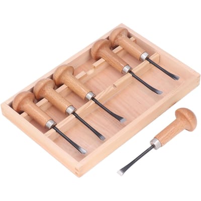Houtsnijbeitel Set Kit Sculptuur Handgereedschap Paddenstoel Handvat DIY Kunst Ambacht Accessoires beige
