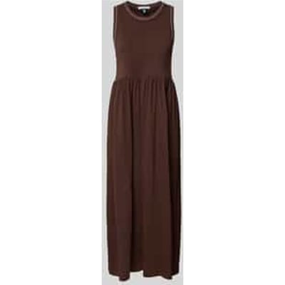 midi-jurk met ronde hals en stitchings