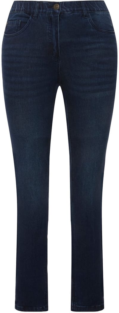 Ulla Popken - Dames - Skinny jeans Sarah smal 5-pocketmodel hoge taille - Klassieke blauwe denim - Maat 21
