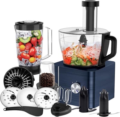 Keukenmachine - Foodprocessor Mixer - Koken en Bakken - 11-in-1 Functionaliteit - 3.2 Liter Kom - Donkerblauw