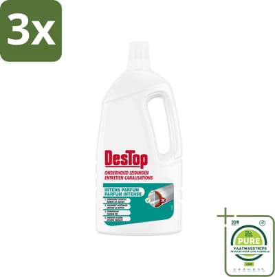 3 x DesTop - Onderhoud Leidingen - Frisse Dennen geur - 4-in-1 Werking - 1,5L - Grootverpakking - Leidingen Schoonmaken - Leidingen Ontstoppen - Geur Neutraliseren - Leidingen Reinigen - Frisse Geur