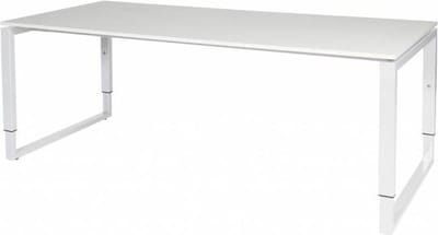 Verstelbaar Bureau - Domino Plus 200x90 grijs - wit frame