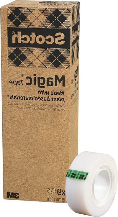 Scotch Magic 9 rollen 19 mm x 33 m plantaardige tape - oplosmiddelvrij - gerecycled karton