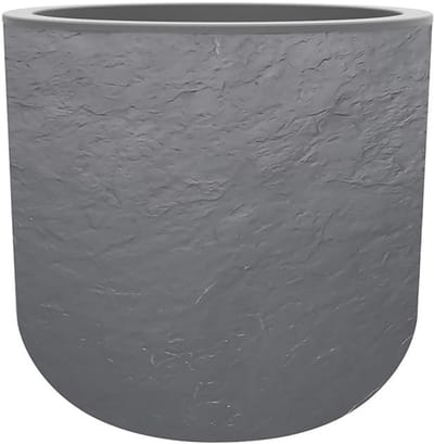 EDA - Volcania'Up Ronde Pot 40 cm 32,5 L - Decor Imitatie Steen - Enkelwandig - Wateropslagzone - Ø 38,5 x H 36,8 cm - Kiezelgrijs