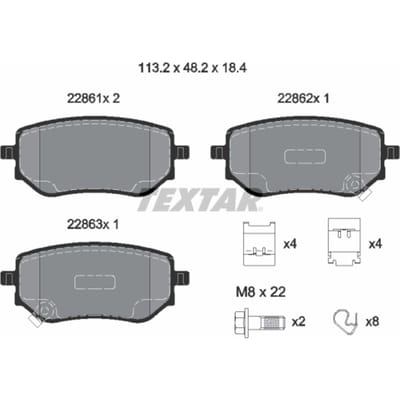 Remblokset TEXTAR 2286101, achter