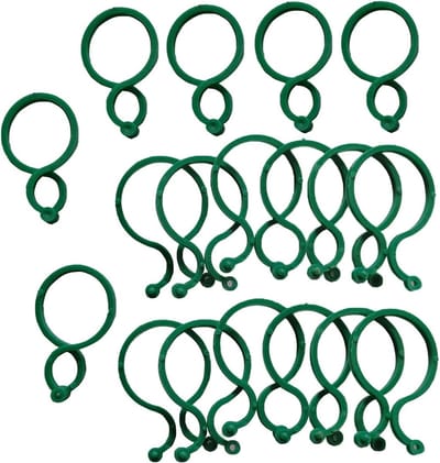 Famanu – Tuinplantclips - plantensteunclips - plastic plantenclip - gedraaide plantenringen voor het vastzetten van planten