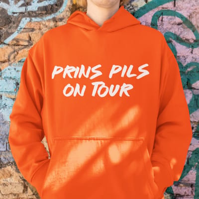Oranje Koningsdag Hoodie Prins Pils On Tour - MAAT XS - Feestkleding & Carnavalskleding