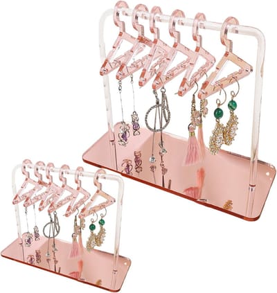 Acryl Oorbellenhouder met 16 Mini Pendants, Dangle Oorbellen Organizer en Display Rack voor Sieraden en Oorbellen Beurs, 5.8x11.7x