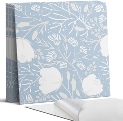 Coloray Wandpanelen Zelfklevend - Bloemenpatroon op de achtergrond Zelfklevende Wandpanelen - 50 cm x 50 cm - Blauw Wandpaneel PVC - 4 stuks - Bloemen en planten Wandpanelen Zelfklevend - Wandpaneel Keuken - Wandpanelen Badkamer