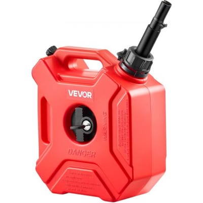 VEVOR Brandstofjerrycan 5 L, Benzinejerrycan met Schenktuit en Afsluitbare Houder, Max. Debiet 15 L/min, Vloeistofcontainer voor de Meeste Auto's, Motoren, ATV's en UTV's, Rood